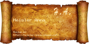 Heisler Anna névjegykártya